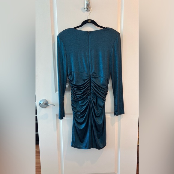 Vince Camuto Shimmering Teal Long Sleeve Dress - Picture 12 of 16